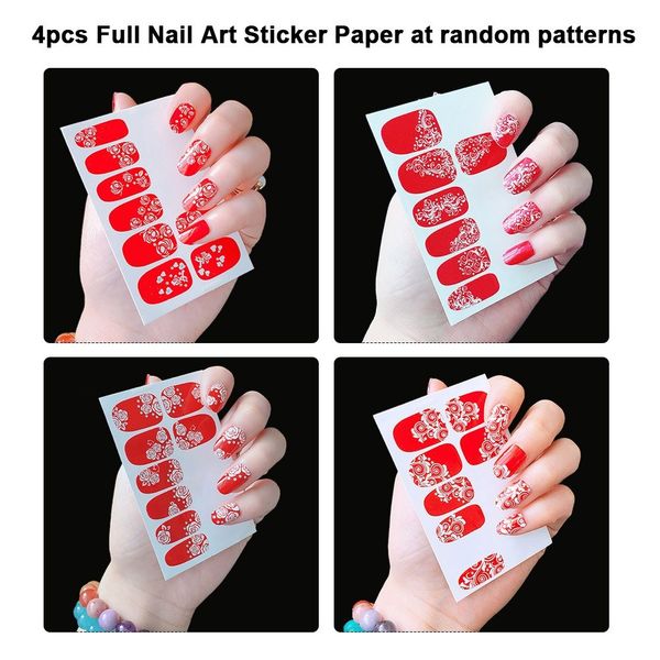4pcs full nail art sticker paper red flowers pattern full nail stickers nail full transfer stickers manicure decals diy, Black
4pcs full nail art sticker paper red flowers pattern full nail stickers nail full transfer stickers manicure decals diy, Black