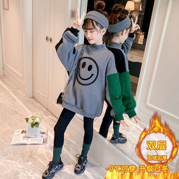 with cashmere autumn and winter cloth sweater 20 new girls' korean sle thickened half high collar smile face children's bottom coa, Black
with cashmere autumn and winter cloth sweater 20 new girls' korean sle thickened half high collar smile face children's bottom coa, Black