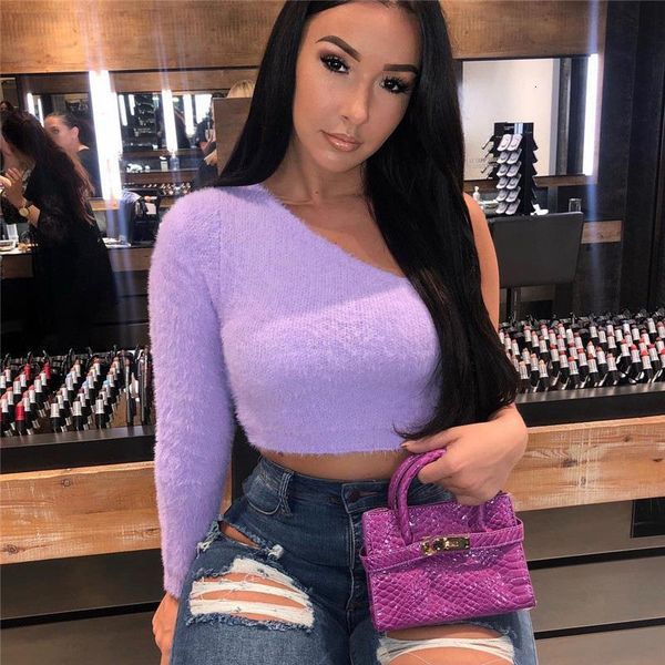 2021 autumn pullover winter sweater womens irregular one shoulder fur tight short thick sweater jumper soft warm pull femme, White;black
2021 autumn pullover winter sweater womens irregular one shoulder fur tight short thick sweater jumper soft warm pull femme, White;black