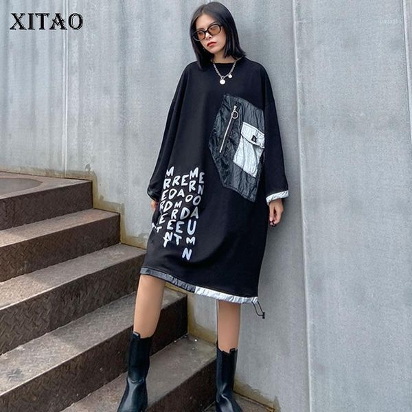 xitao patchwork letter pocket dress women 2020 autumn casual fashion new style temperament o neck full sleeve loose dress zp32701, Black;gray
xitao patchwork letter pocket dress women 2020 autumn casual fashion new style temperament o neck full sleeve loose dress zp32701, Black;gray