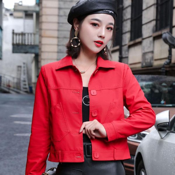 women's leather & faux jacket women lapel korean pu fashion casual solid jackets outwear, Black
women's leather & faux jacket women lapel korean pu fashion casual solid jackets outwear, Black