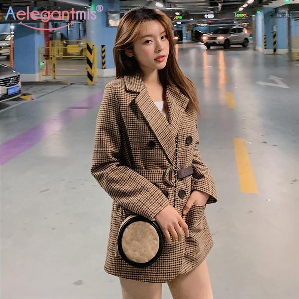 aelegantmis vintage suits coat women long plaid blazer jackets with belt lady england style business outerwear spring autumn1, White;black
aelegantmis vintage suits coat women long plaid blazer jackets with belt lady england style business outerwear spring autumn1, White;black