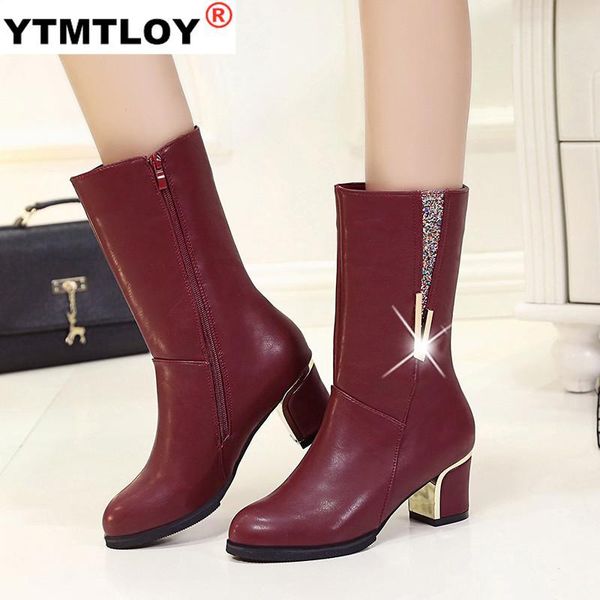 boots women autumn fashion mid-calf pu leather bota feminina female zip square heel shoes black red
boots women autumn fashion mid-calf pu leather bota feminina female zip square heel shoes black red