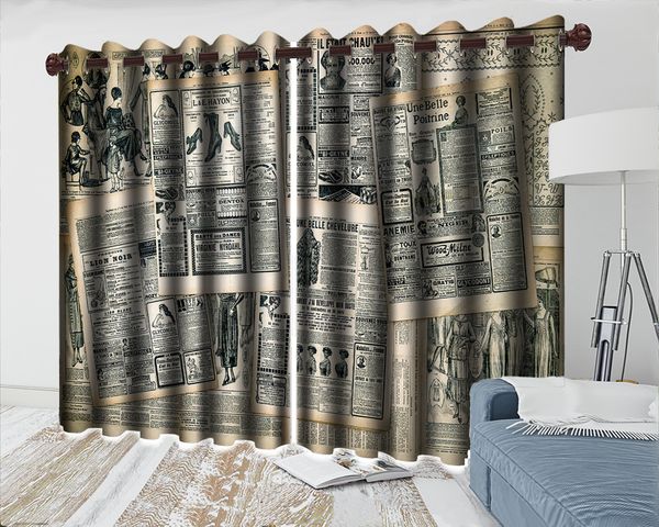3d window curtain grommet 3d curtain design for bedroom european old newspaper digital printing 3d beautiful curtains
3d window curtain grommet 3d curtain design for bedroom european old newspaper digital printing 3d beautiful curtains
