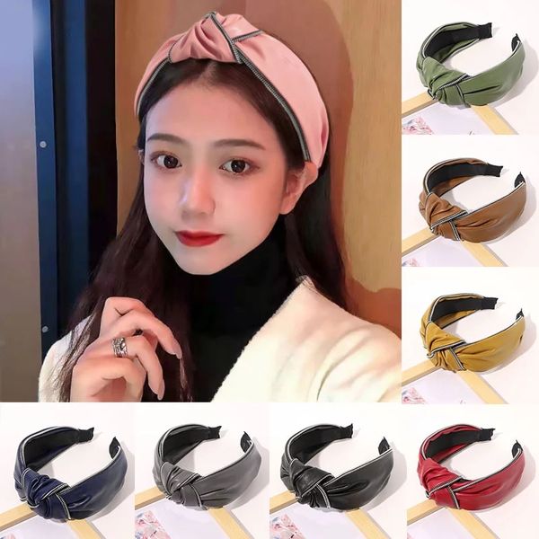 new hairband women artificial leather headband black pink zipper hair band cross knot hair hoop headwear hair accessories, Silver
new hairband women artificial leather headband black pink zipper hair band cross knot hair hoop headwear hair accessories, Silver