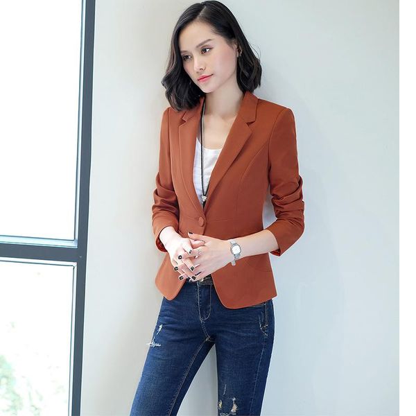 women blazers suit women autumn new casual slim commuter professional women's jacket one buckle solid color blazers, White;black
women blazers suit women autumn new casual slim commuter professional women's jacket one buckle solid color blazers, White;black