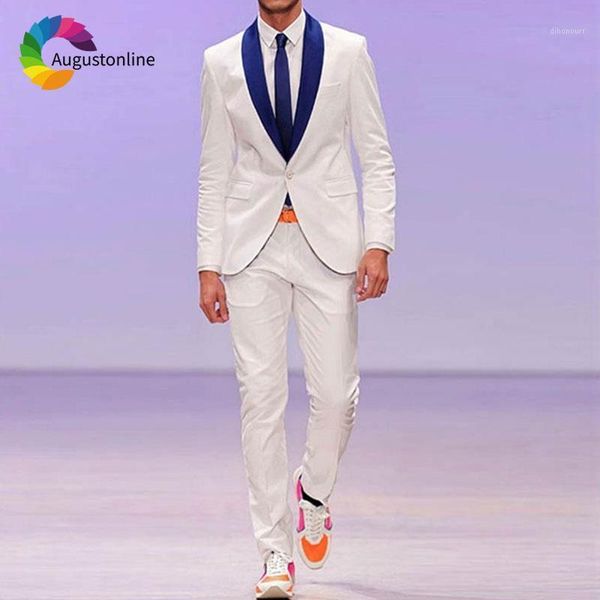 men's suits & blazers white men suit royal blue shawl lapel jacket pants 2piece wedding man blazer costume homme slim fit groom tuxedo1, White;black
men's suits & blazers white men suit royal blue shawl lapel jacket pants 2piece wedding man blazer costume homme slim fit groom tuxedo1, White;black