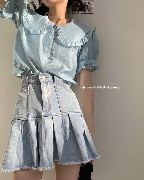 rgixd лето корейский шик милые девушки чувство ребенка воротник короткий skirtdoll рубашки джинсовой высокой талией плиссированные юбки женс, Gray
rgixd лето корейский шик милые девушки чувство ребенка воротник короткий skirtdoll рубашки джинсовой высокой талией плиссированные юбки женс, Gray
