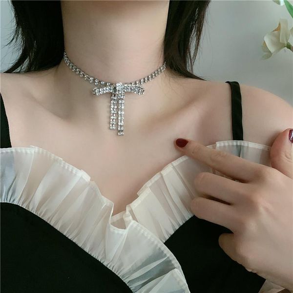 trendy big crystal rhinestone bow tie necklace choker jewelry for women fashion charm bridal wedding necklace choker chain, Golden;silver
trendy big crystal rhinestone bow tie necklace choker jewelry for women fashion charm bridal wedding necklace choker chain, Golden;silver