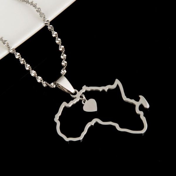 stainless steel african map pendant necklace map of africa continent trendy heart chain jewelry, Silver
stainless steel african map pendant necklace map of africa continent trendy heart chain jewelry, Silver