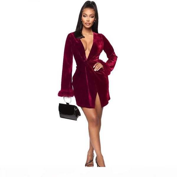 women winter mini dress v-neck full flare sleeve dress velvet feathers club night party bandage bodycon dresses vestidos 6223, Black;gray
women winter mini dress v-neck full flare sleeve dress velvet feathers club night party bandage bodycon dresses vestidos 6223, Black;gray