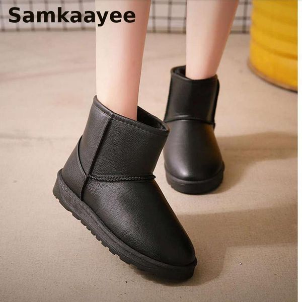 size 36-41 womens boots winter female snow botas pu leather ankle slip-on round toe antiskid ladies add wool shoes y30, Black
size 36-41 womens boots winter female snow botas pu leather ankle slip-on round toe antiskid ladies add wool shoes y30, Black