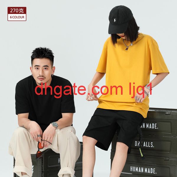 270g thickened cotton men's and women's short sleeve t-shirt men's wear solid color t-shirt round neck tide brand bottom shir, White;black
270g thickened cotton men's and women's short sleeve t-shirt men's wear solid color t-shirt round neck tide brand bottom shir, White;black