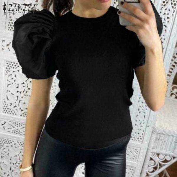 women's blouses & shirts 2021 zanzea summer short puff sleeve blouse fashion party stretch shirt women casual solid slim tunic female, White
women's blouses & shirts 2021 zanzea summer short puff sleeve blouse fashion party stretch shirt women casual solid slim tunic female, White