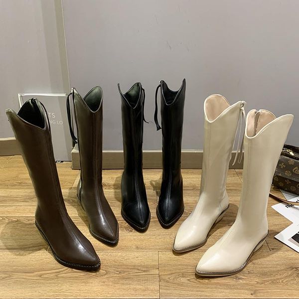 ins women knee high boots female knight luxury design vintage cowboy boots platform winter booties lady low 5cm high heels shoes, Black
ins women knee high boots female knight luxury design vintage cowboy boots platform winter booties lady low 5cm high heels shoes, Black