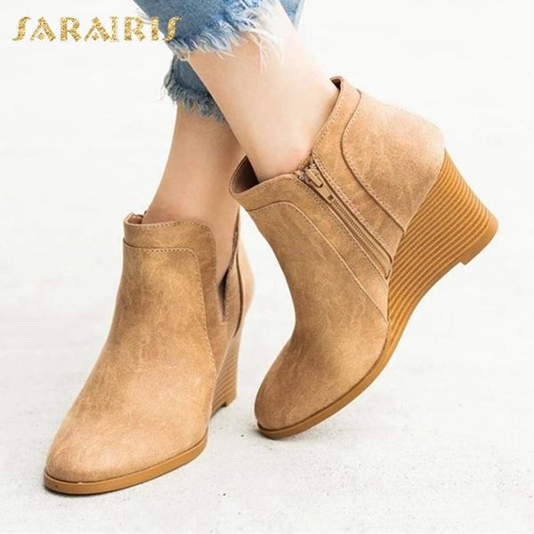 sarairis 2020 new fashion large size 43 concise boots woman shoes zip up wedge high heels spring autumn boots ladies footwear, Black
sarairis 2020 new fashion large size 43 concise boots woman shoes zip up wedge high heels spring autumn boots ladies footwear, Black