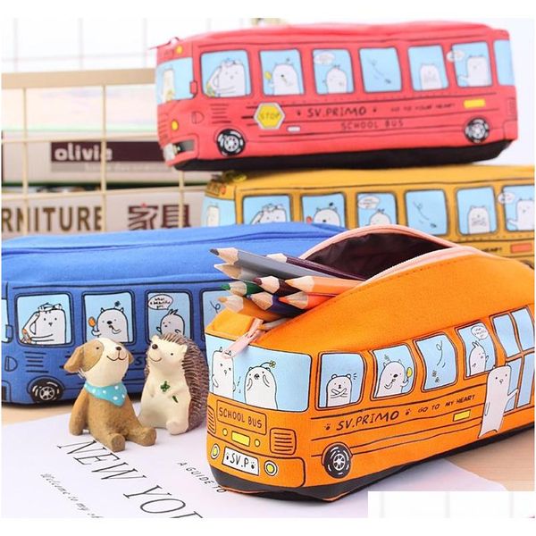 5 pieces cute school bus pencil case large capacity canvas car pencil bag with zipper for children kids gift i46gl 
5 pieces cute school bus pencil case large capacity canvas car pencil bag with zipper for children kids gift i46gl
