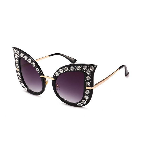 women vintage cat eye sunglasses with rhinestone retro catwalk sun glasses shades colorful eyeglasses brand designer uv400, White;black
women vintage cat eye sunglasses with rhinestone retro catwalk sun glasses shades colorful eyeglasses brand designer uv400, White;black