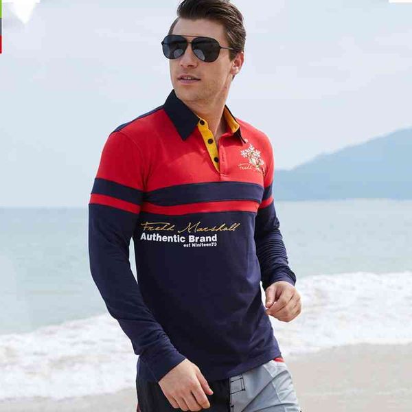 fredd marshall europe size men's long sleeve polo shirt autumn full warm casual patchwork printing blue 057, White;black 
fredd marshall europe size men's long sleeve polo shirt autumn full warm casual patchwork printing blue 057, White;black