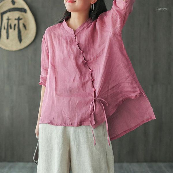 johnature 2020 summer new 4 color leisure retro stand half sleeve irregular shirt cotton linen comfortable all-match women 1, White
johnature 2020 summer new 4 color leisure retro stand half sleeve irregular shirt cotton linen comfortable all-match women 1, White