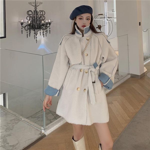 sweater real price real skorean version of the long lace-up waist lamb wool coat double-breasted grain fleece coat, Black
sweater real price real skorean version of the long lace-up waist lamb wool coat double-breasted grain fleece coat, Black