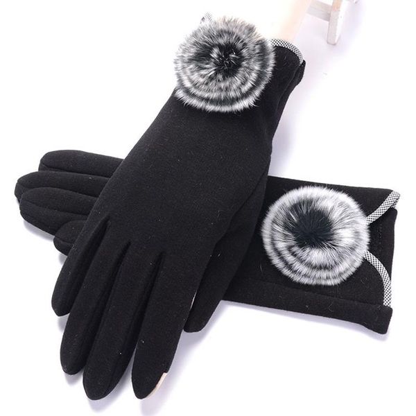 five fingers gloves female breathable cotton knit plush inside driving mitten winter fashion women hairball lace warm touch screen cycling g, Blue;gray 
five fingers gloves female breathable cotton knit plush inside driving mitten winter fashion women hairball lace warm touch screen cycling g, Blue;gray