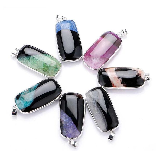 wholesale natural stone square agate pendant for jewelry diy fashion lady gemstone sweater chain shipping stxl041 tmhfe, Silver
wholesale natural stone square agate pendant for jewelry diy fashion lady gemstone sweater chain shipping stxl041 tmhfe, Silver