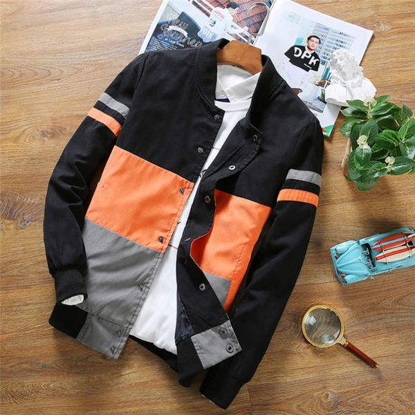 spring autumn new black yellow orange blue men's han edition student splicing stand collar tide stylish jacket streetwear brand, Black;brown
spring autumn new black yellow orange blue men's han edition student splicing stand collar tide stylish jacket streetwear brand, Black;brown