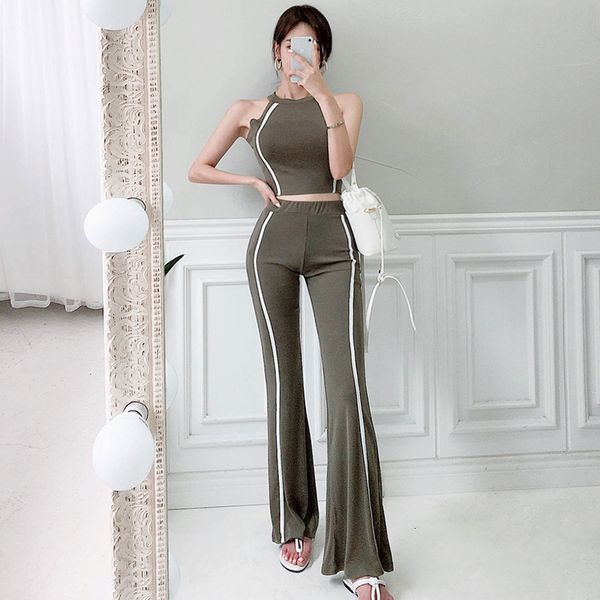 2021 new two-piece korean style thin temperament casual mesh vest trumpet pants women's suit wear o0cn, Gray
2021 new two-piece korean style thin temperament casual mesh vest trumpet pants women's suit wear o0cn, Gray