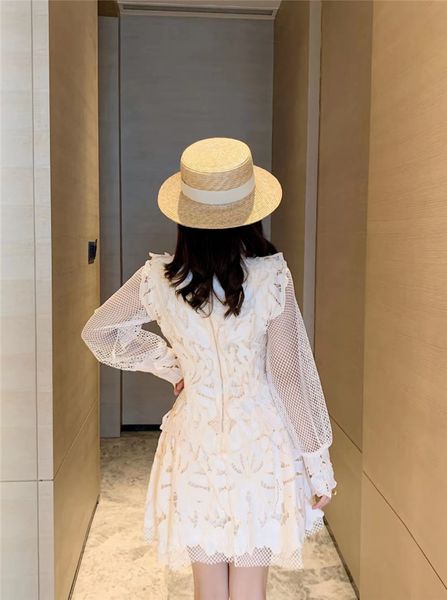 new fashions beige lace for the woman with long sleeves crocheted elegant rags as party dresses ladies dressed in luxury 628l, Black;gray
new fashions beige lace for the woman with long sleeves crocheted elegant rags as party dresses ladies dressed in luxury 628l, Black;gray