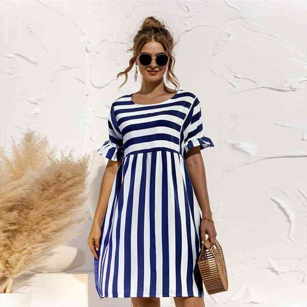 elegant women ruffle sleeve striped print knee length dress summer casual loose high waist o-neck pocket patchwork vestidos, Black;gray
elegant women ruffle sleeve striped print knee length dress summer casual loose high waist o-neck pocket patchwork vestidos, Black;gray