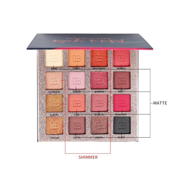 eye shadow beauty glazed rock metal 16 color glitter eyeshadow pallete matte shimmer make up palette luminous
eye shadow beauty glazed rock metal 16 color glitter eyeshadow pallete matte shimmer make up palette luminous