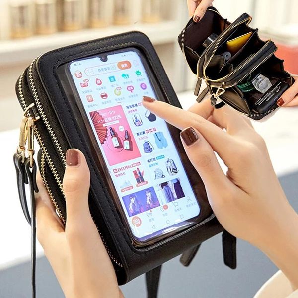 touch screen cell phone shoulder bags women transparent pocket mini crossbody bags card purses ladies small female messenger bag
touch screen cell phone shoulder bags women transparent pocket mini crossbody bags card purses ladies small female messenger bag