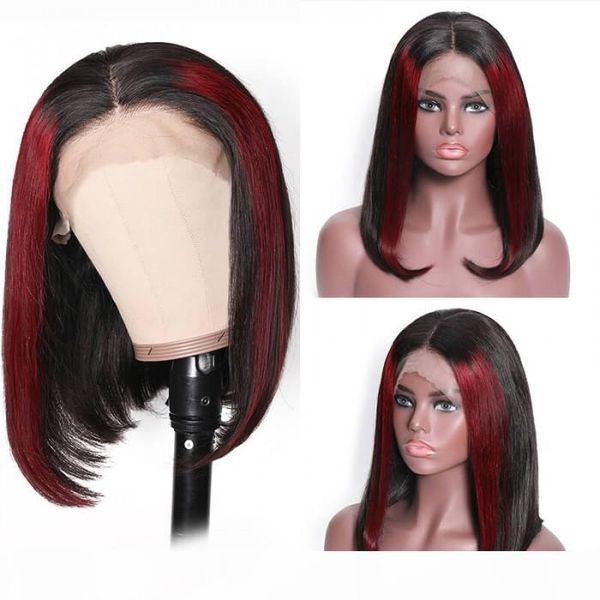 lace hair series highlighted tl1b30 wine red ombre lace front 4 150 density straight human hair, Black;brown 
lace hair series highlighted tl1b30 wine red ombre lace front 4 150 density straight human hair, Black;brown