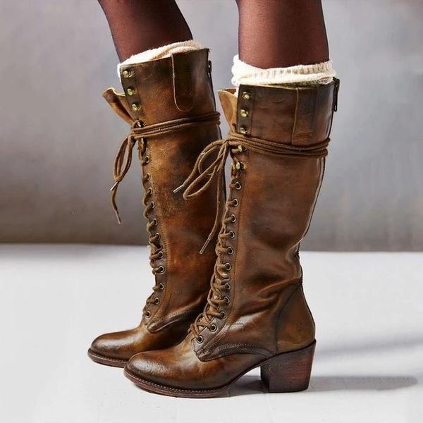 women boots pu leather boots mid calf western rome style retro high boot lady classic high heel lace up pointed shoes 2020, Black
women boots pu leather boots mid calf western rome style retro high boot lady classic high heel lace up pointed shoes 2020, Black