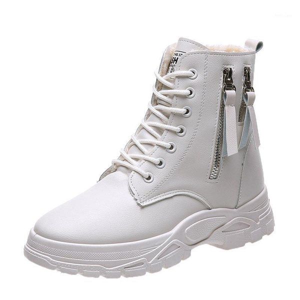 women's british fan car lace-up short boots women's winter round toe double zipper plus cashmere boots1, Black
women's british fan car lace-up short boots women's winter round toe double zipper plus cashmere boots1, Black