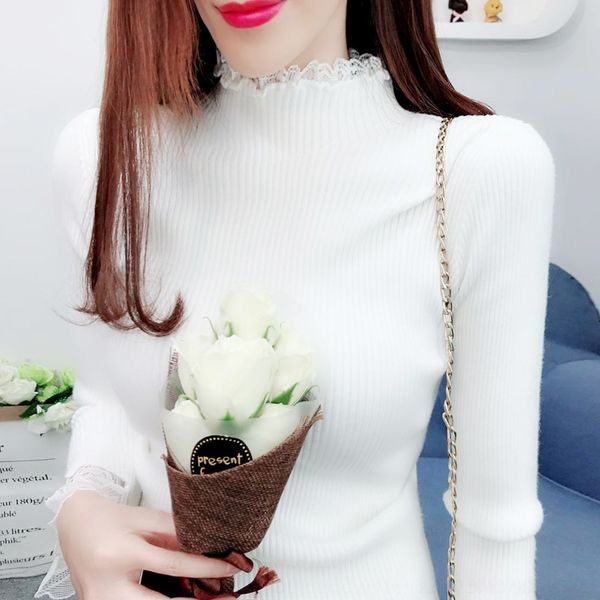 ous2p 2020 new women's lace high half stitching pullover sweaterlace sweatercollar sweater women's thickened pullover sweater long, White;black
ous2p 2020 new women's lace high half stitching pullover sweaterlace sweatercollar sweater women's thickened pullover sweater long, White;black
