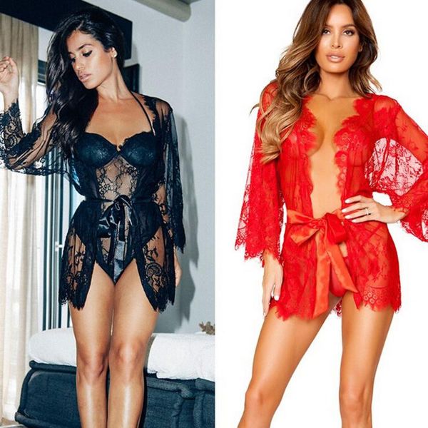 lingerie pajamas for women home clothes nightie thin babydoll sleepwear underwear lace coat nightwear +g-string h5, Black;red
lingerie pajamas for women home clothes nightie thin babydoll sleepwear underwear lace coat nightwear +g-string h5, Black;red