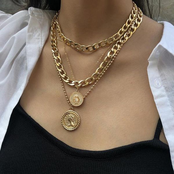 chains 1pcs multi layer curb vintage bead choker alloy portrait carved coin pendant necklaces for women jewelry, Silver
chains 1pcs multi layer curb vintage bead choker alloy portrait carved coin pendant necklaces for women jewelry, Silver
