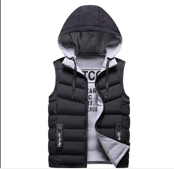 men's vests men winter vest casual waistcoat sleeveless jackets hooded detachable hat outwear double-side wear j3258, Black;white
men's vests men winter vest casual waistcoat sleeveless jackets hooded detachable hat outwear double-side wear j3258, Black;white