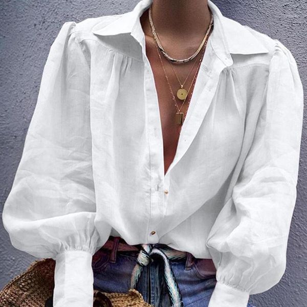 fashion office lady solid color turn down collar v neck long sleeve shirt blouse1, White
fashion office lady solid color turn down collar v neck long sleeve shirt blouse1, White