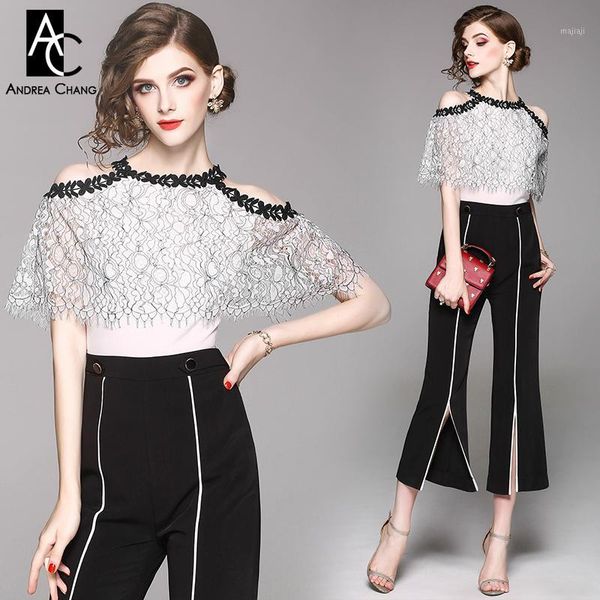 summer spring woman jumpsuit black flower border white lace hollow out shoulder front split bottom black pants jumpsuit1, Black;white
summer spring woman jumpsuit black flower border white lace hollow out shoulder front split bottom black pants jumpsuit1, Black;white