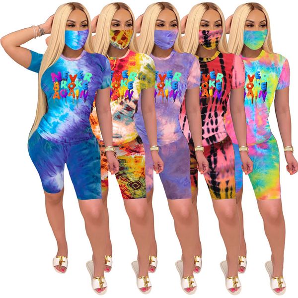 womens tie dye tracksuit with mask letter pattern short sleeve t shirts and causal shorts summer women two piece sets clothing, Gray
womens tie dye tracksuit with mask letter pattern short sleeve t shirts and causal shorts summer women two piece sets clothing, Gray