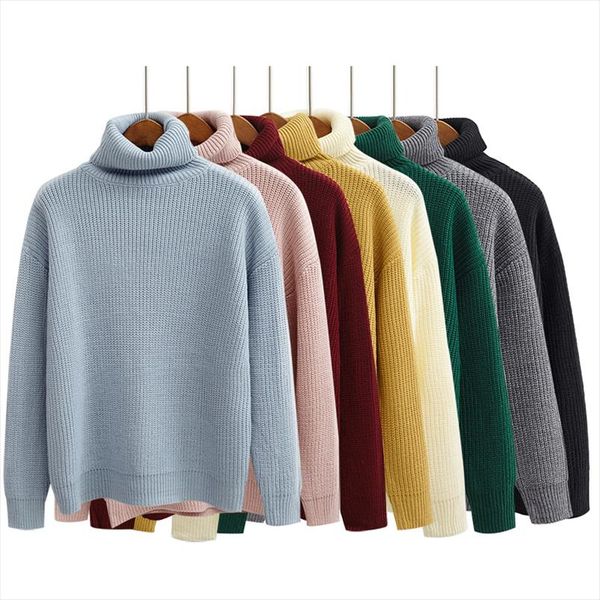 harajuku women solid color turtleneck loose brief thermal thickening retro sweater female kawaii knitted jumper and pullover, White;black
harajuku women solid color turtleneck loose brief thermal thickening retro sweater female kawaii knitted jumper and pullover, White;black