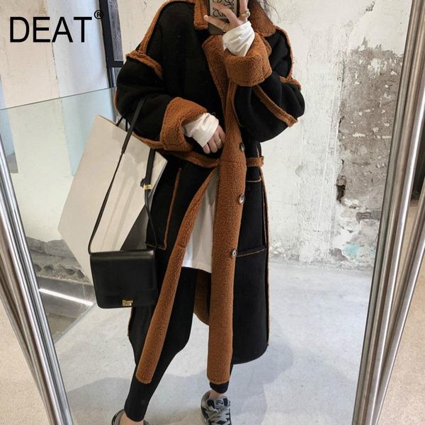 women's fur & faux deat 2021 autumn and winter fashion casual long sleeve loose thickened warm lambskin splicing coat for women sh062, Black
women's fur & faux deat 2021 autumn and winter fashion casual long sleeve loose thickened warm lambskin splicing coat for women sh062, Black