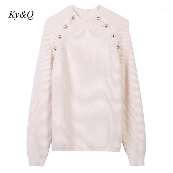 2020 autumn winter brand design new products in europe women's long-sleeved round neck rivet beige thick slim knit sweater, White;black
2020 autumn winter brand design new products in europe women's long-sleeved round neck rivet beige thick slim knit sweater, White;black