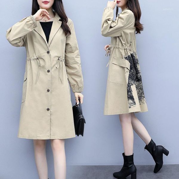 2020 autumn and winter plus size long trench coat women long sleeve printing windbreaker trench femme casual wide waisted coat1, Tan;black
2020 autumn and winter plus size long trench coat women long sleeve printing windbreaker trench femme casual wide waisted coat1, Tan;black