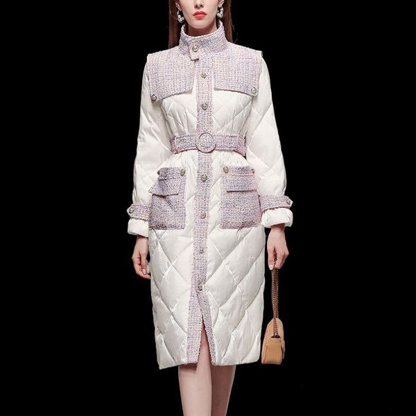 2021 winter women tweed long seam women's warm thick coat 90% whiter duck down jacket outerwear parkas p2021 m3yp, Black
2021 winter women tweed long seam women's warm thick coat 90% whiter duck down jacket outerwear parkas p2021 m3yp, Black