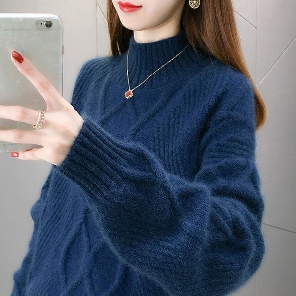women 2021 autumn winter elegant turtleneck oversized sweater female loose knitted sweaters long sleeve pullover jumper new c538, White;black
women 2021 autumn winter elegant turtleneck oversized sweater female loose knitted sweaters long sleeve pullover jumper new c538, White;black