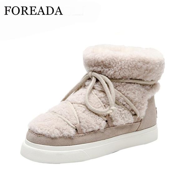 foreada flat platform snow boots woman real leather ankle boots lace up short real wool ladies shoes winter warm beige 42, Black
foreada flat platform snow boots woman real leather ankle boots lace up short real wool ladies shoes winter warm beige 42, Black
